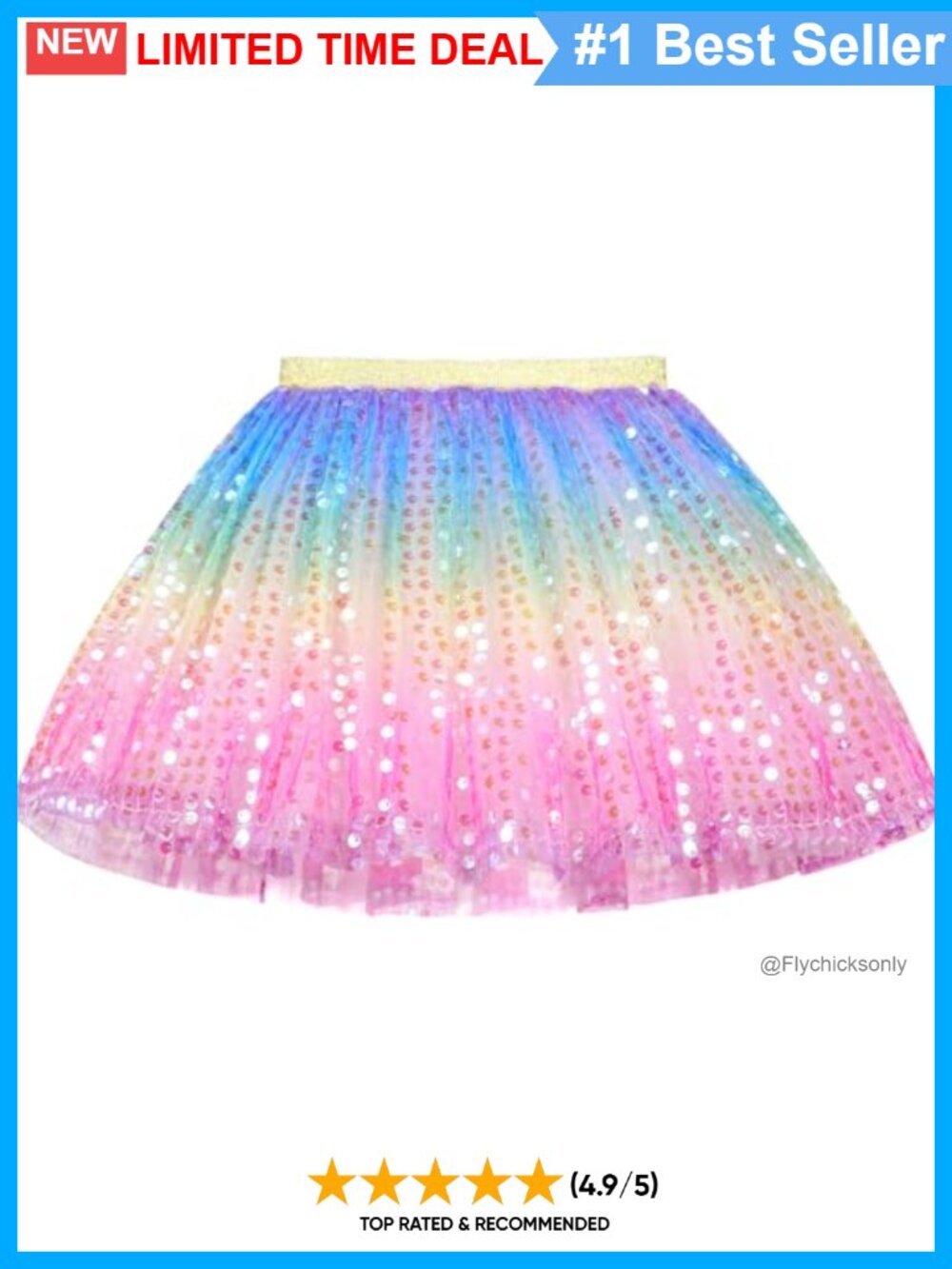 Toddler Girls Sequin Tulle Tutu Skirt Dance Birthday Party